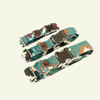 Telmo| Collier pour chien motif ethnique avec fermeture click, fait main - Jean - Poil - Terracotta