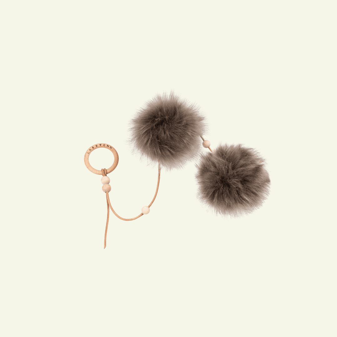 Tollo | Jouet design pour chat en cuir et boules - Jean - Poil - Gris
