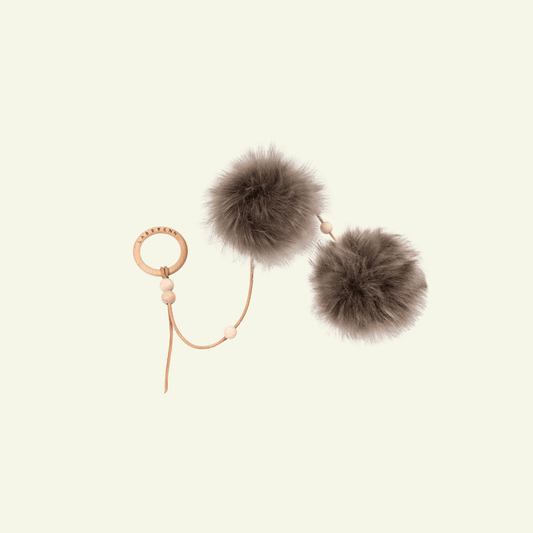 Tollo | Jouet design pour chat en cuir et boules - Jean - Poil - Gris