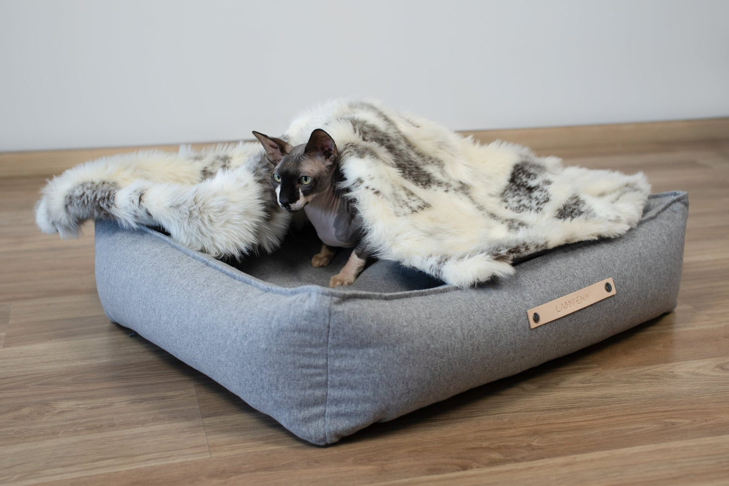 Tösse | Couverture double face douce et chaude pour chat - Jean - Poil - S