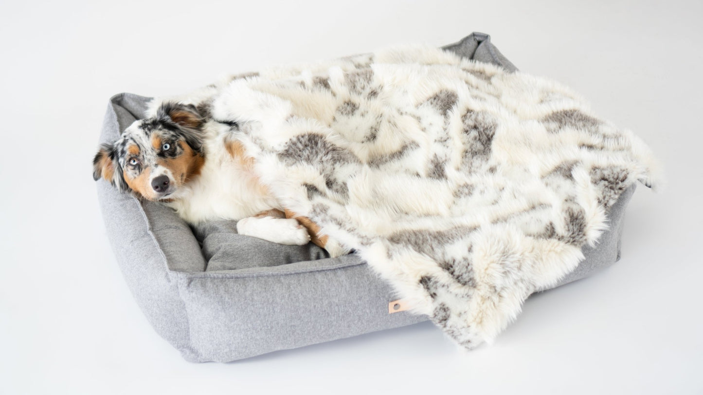 Tösse | Couverture double face douce et chaude pour chien - Jean - Poil - S