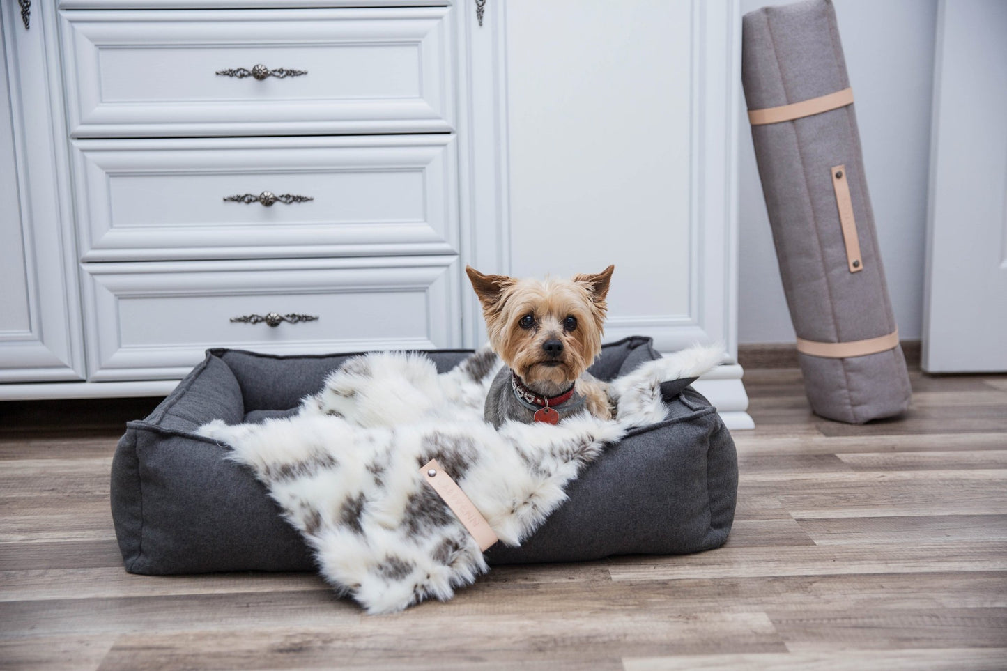 Tösse | Couverture double face douce et chaude pour chien - Jean - Poil - S