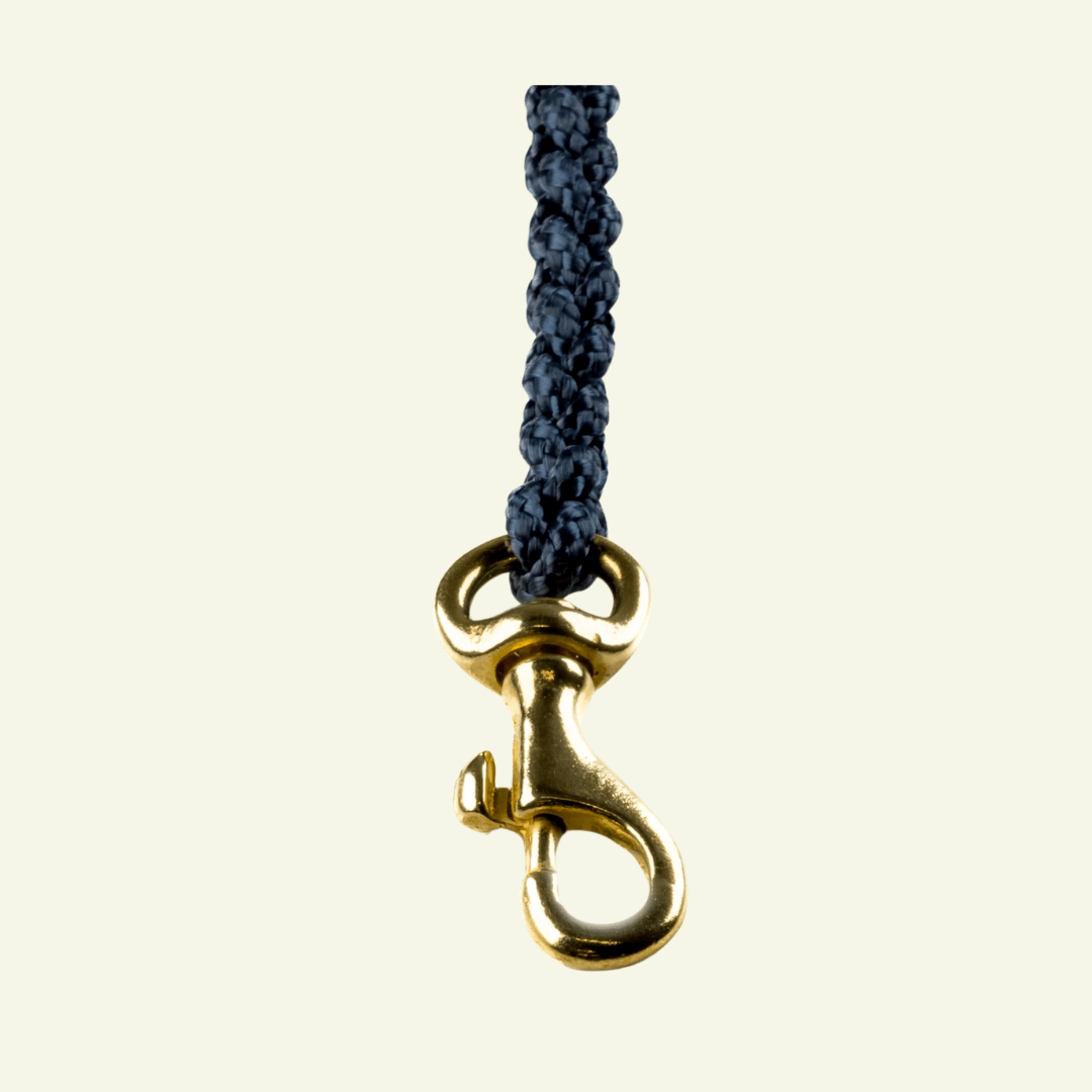 Touch | Laisse pour chien en corde et cuir – Finition laiton ou acier (9 coloris) - Jean - Poil - Noir