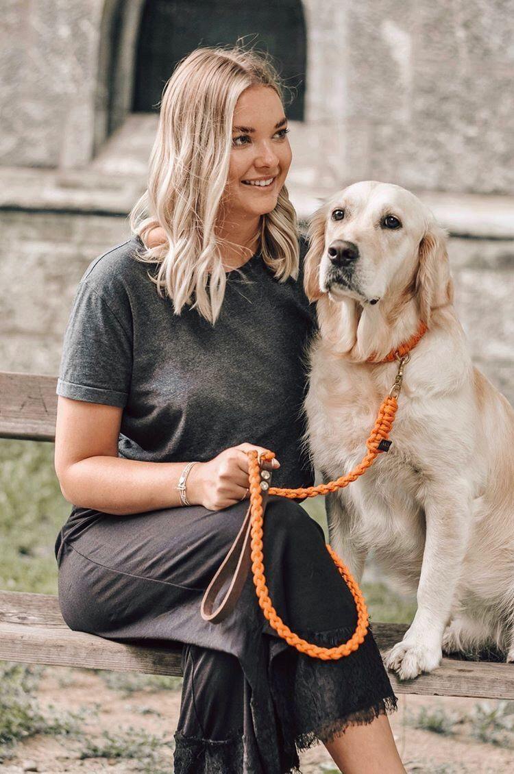 Touch | Laisse pour chien en corde et cuir – Finition laiton ou acier (9 coloris) - Jean - Poil - Vert