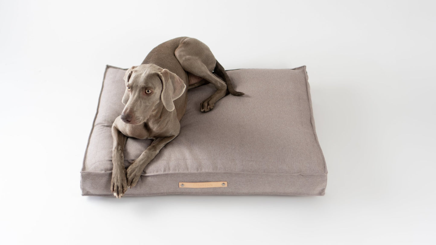 Tove | Matelas orthopédique pour chien Tove - housse amovible - Jean - Poil - Marron