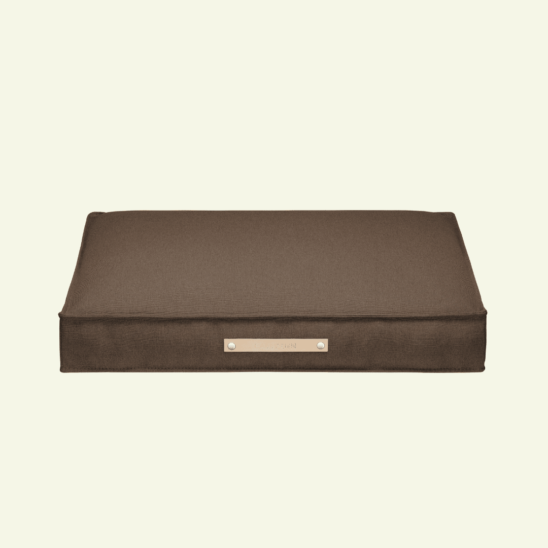 Tove | Matelas orthopédique pour chien Tove - housse amovible - Jean - Poil - Marron