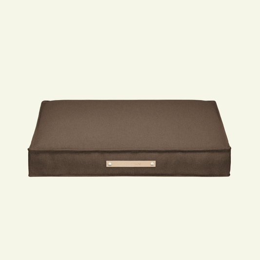 Tove | Matelas orthopédique pour chien Tove - housse amovible - Jean - Poil - Marron