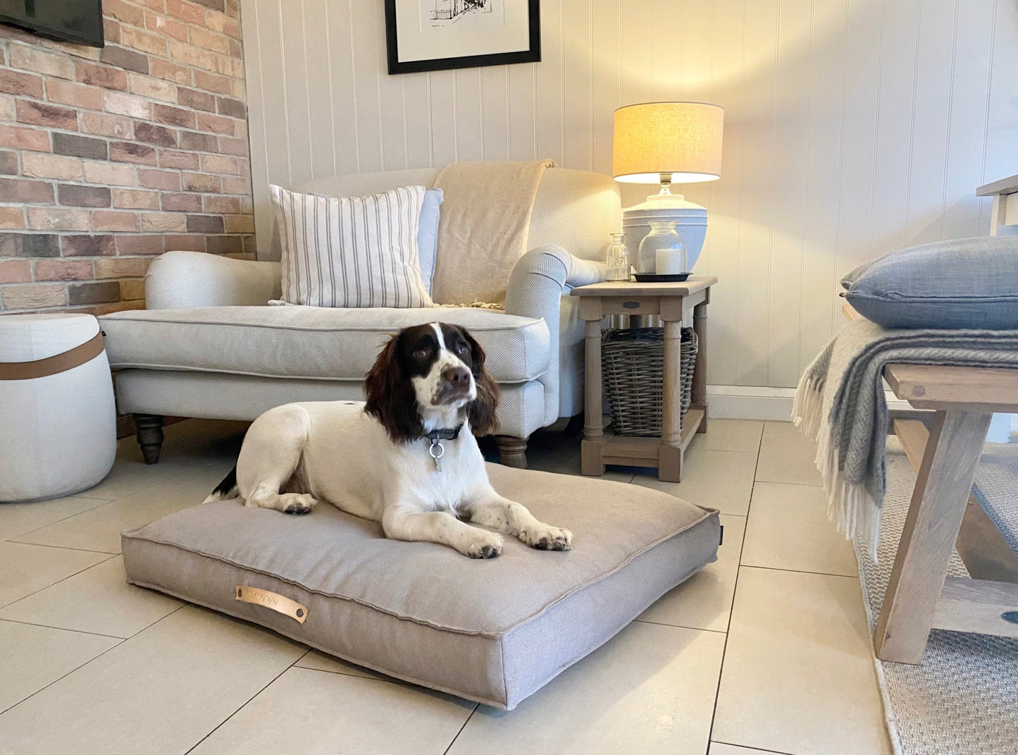 Tove | Matelas orthopédique pour chien Tove - housse amovible - Jean - Poil - Marron