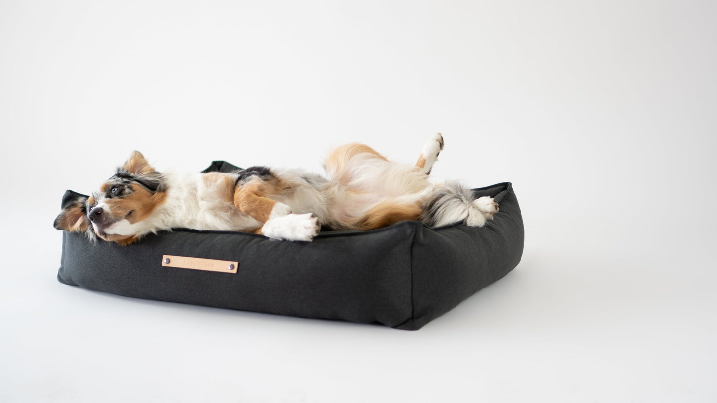 Töve | Panier pour chien, housse amovible - Jean - Poil - Marron
