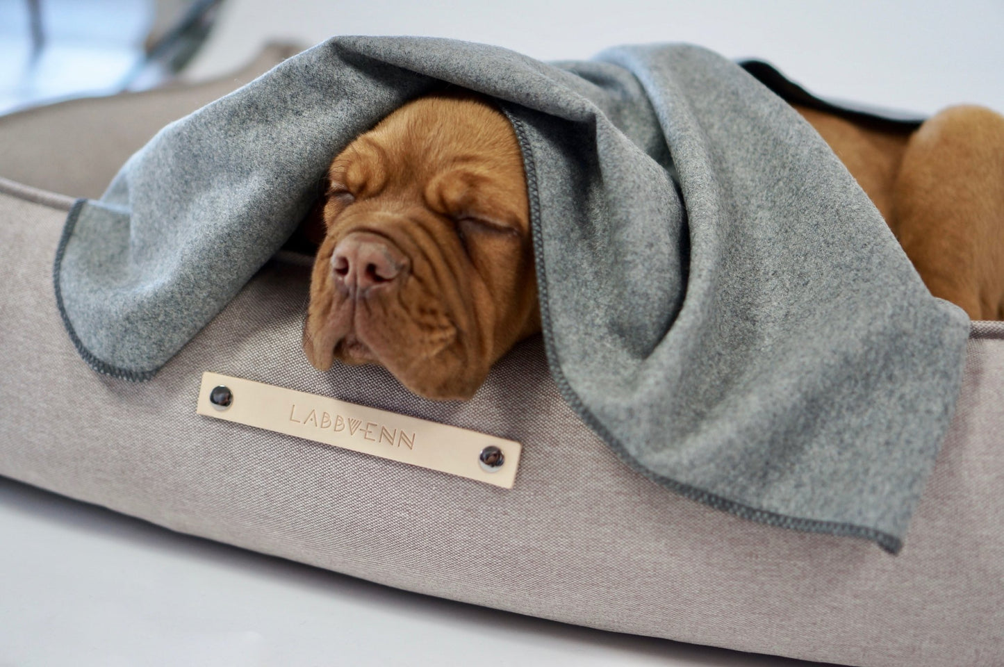 Töve | Panier pour chien, housse amovible - Jean - Poil - Marron