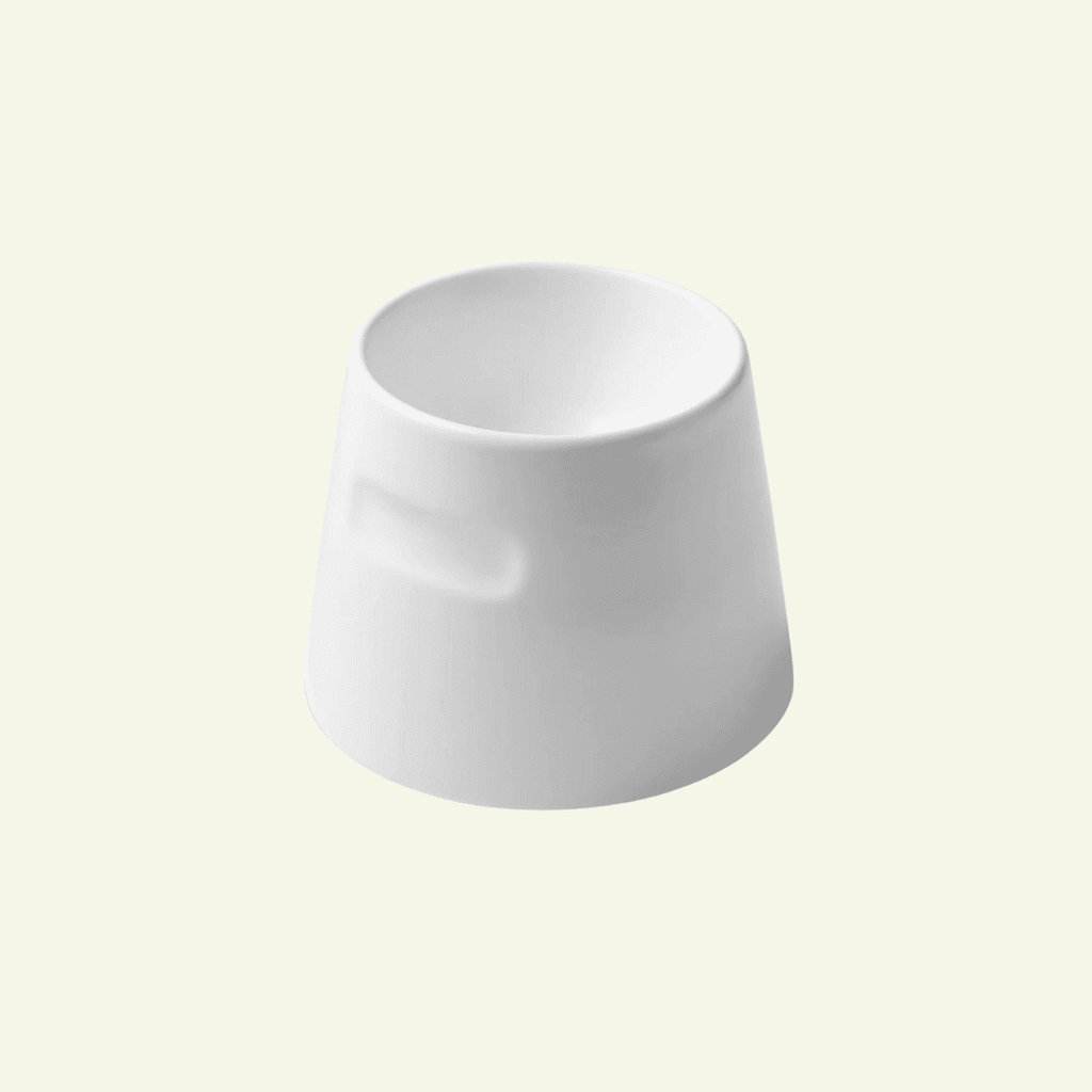 Tower | Gamelle ergonomique en porcelaine pour chat - Jean - Poil - Blanc
