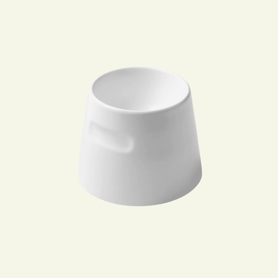 Tower | Gamelle ergonomique en porcelaine pour chat - Jean - Poil - Blanc