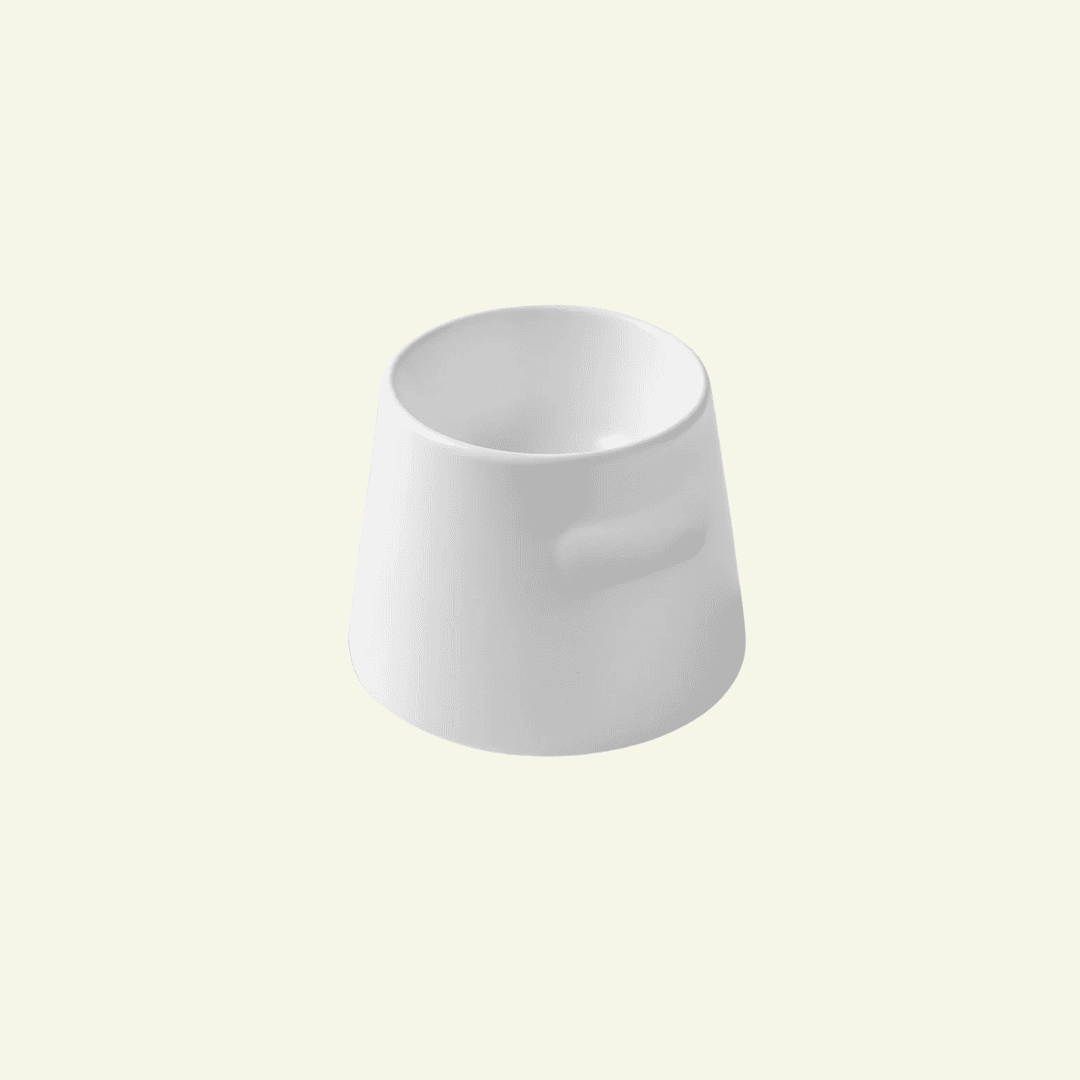 Tower | Gamelle ergonomique en porcelaine pour chat - Jean - Poil - Blanc