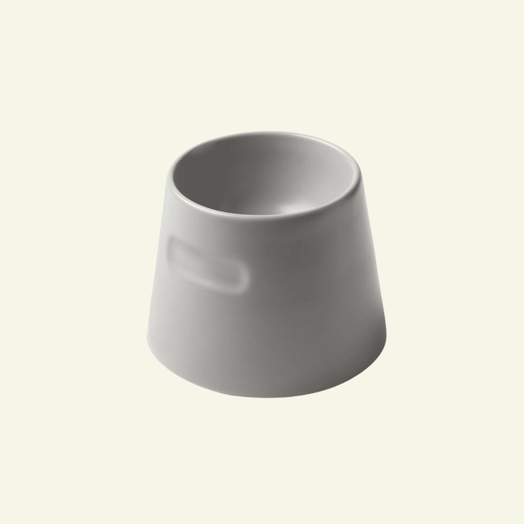 Tower | Gamelle ergonomique en porcelaine pour chat - Jean - Poil - Gris