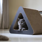 Triangle | Meuble à griffer en carton pour chat - Jean - Poil - Noir