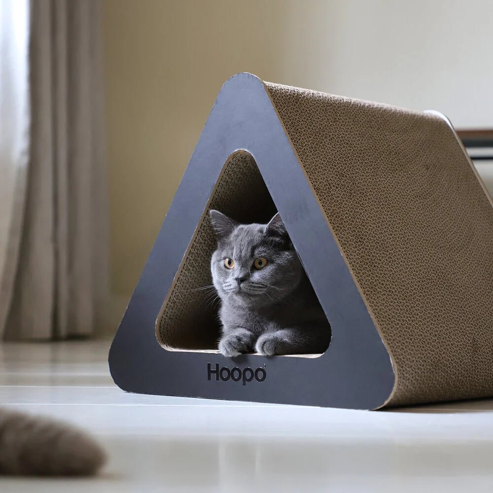 Triangle | Meuble à griffer en carton pour chat - Jean - Poil - Noir