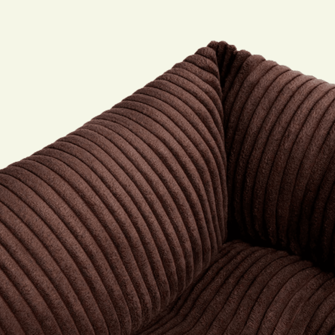 Velluto | Panier en velours côtelé déhoussable - fabrication artisanale - Jean - Poil - Bleu clair