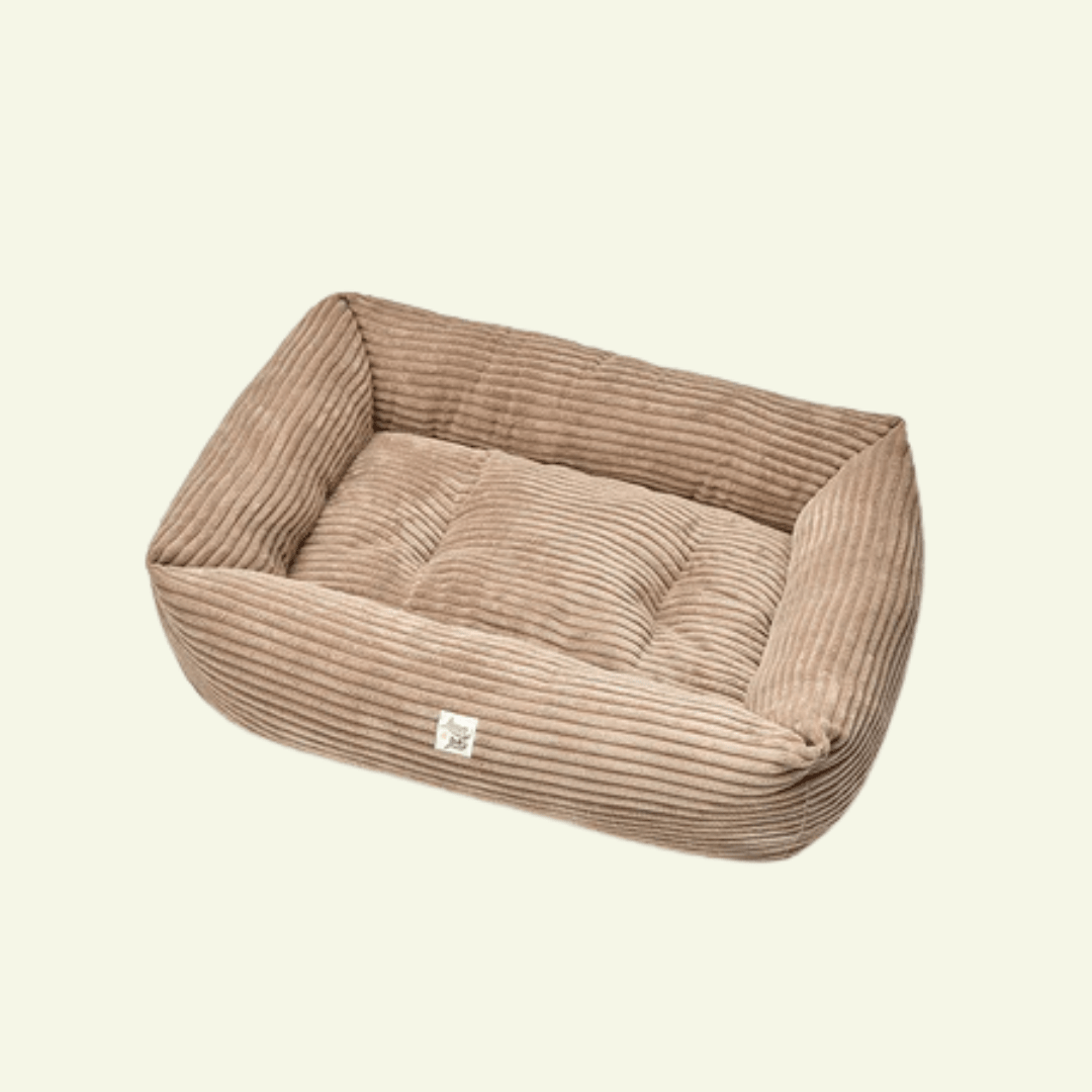 Velluto | Panier en velours côtelé déhoussable - fabrication artisanale - Jean - Poil - Bleu clair