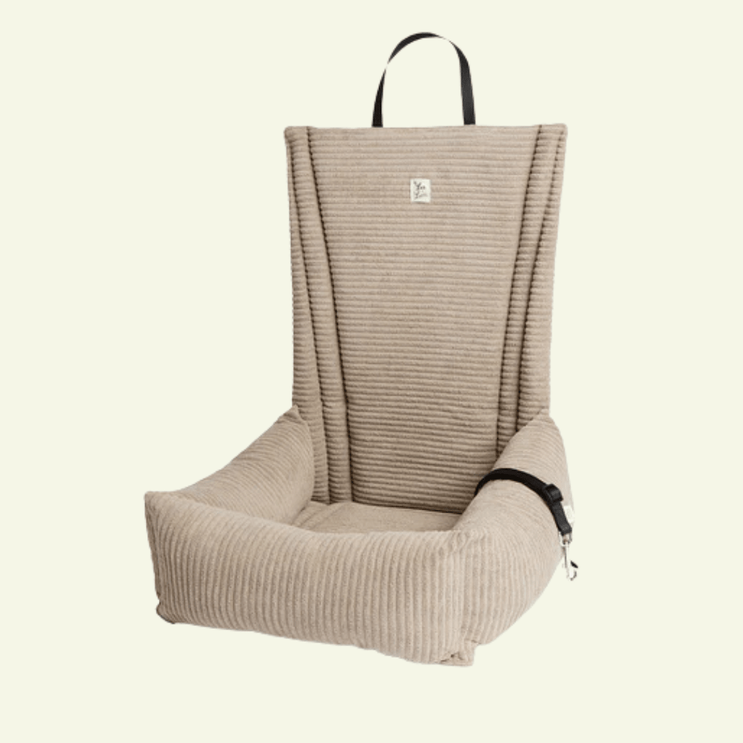 Velluto | Siège - auto en velours côtelé - fabrication artisanale - Jean - Poil - Beige
