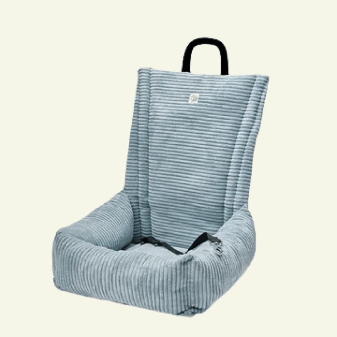Velluto | Siège - auto en velours côtelé - fabrication artisanale - Jean - Poil - Bleu clair