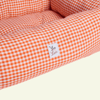 Vichy | Panier en coton déhoussable - fabrication artisanale (3 coloris) - Jean - Poil - Orange