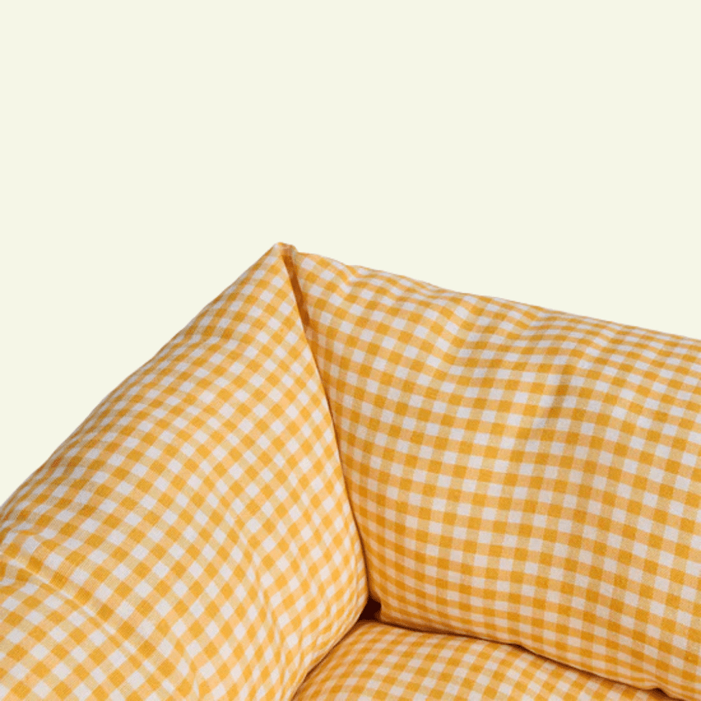 Vichy | Panier en coton déhoussable - fabrication artisanale (3 coloris) - Jean - Poil - Orange