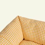 Vichy | Panier en coton déhoussable - fabrication artisanale (3 coloris) - Jean - Poil - Orange