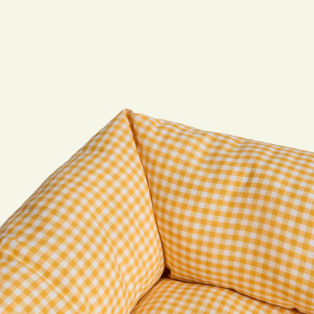 Vichy | Panier en coton déhoussable - fabrication artisanale (3 coloris) - Jean - Poil - Orange