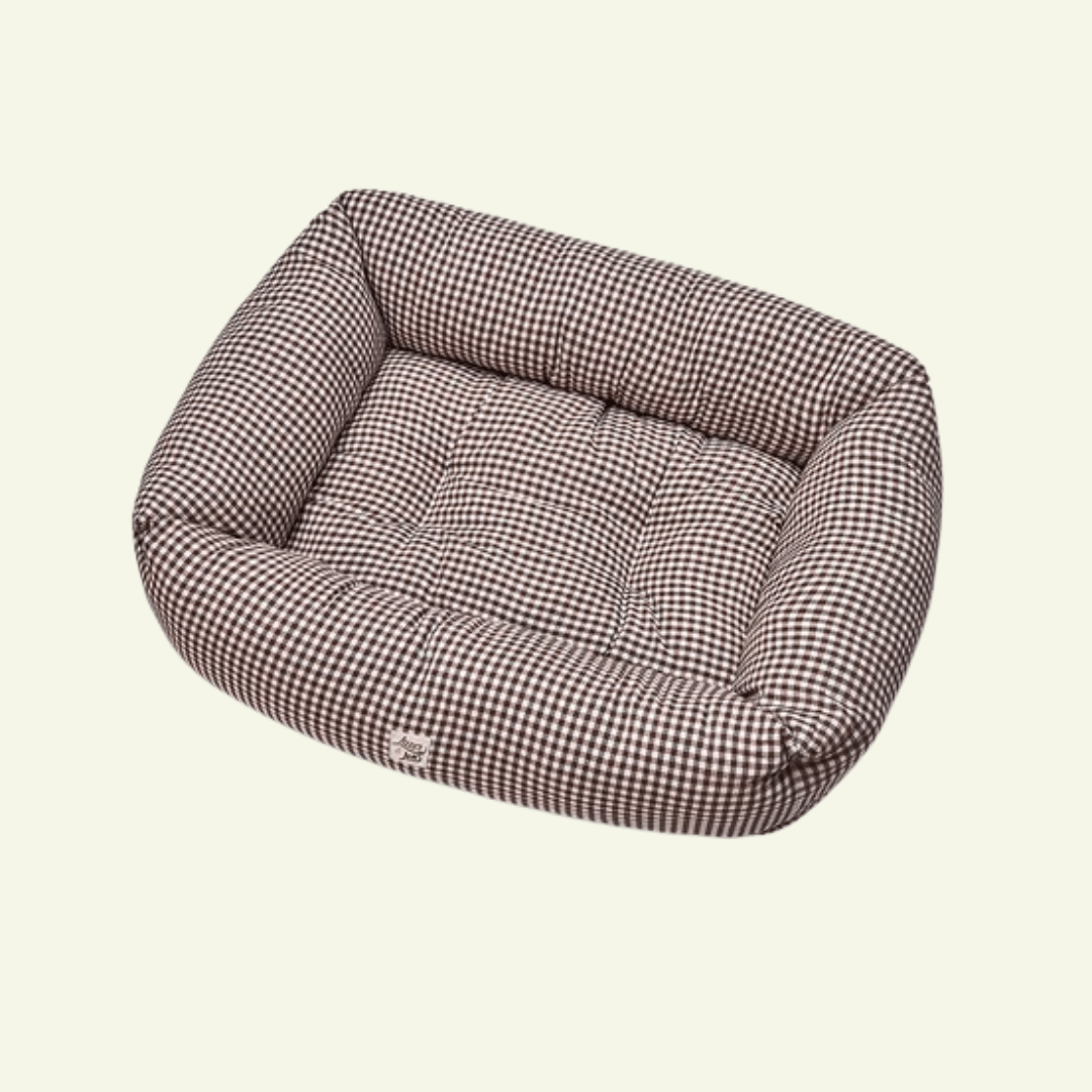 Vichy | Panier en coton déhoussable - fabrication artisanale (9 coloris) - Jean-Poil - Marron