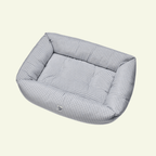Vichy | Panier en coton déhoussable - fabrication artisanale - Jean - Poil - Gris clair
