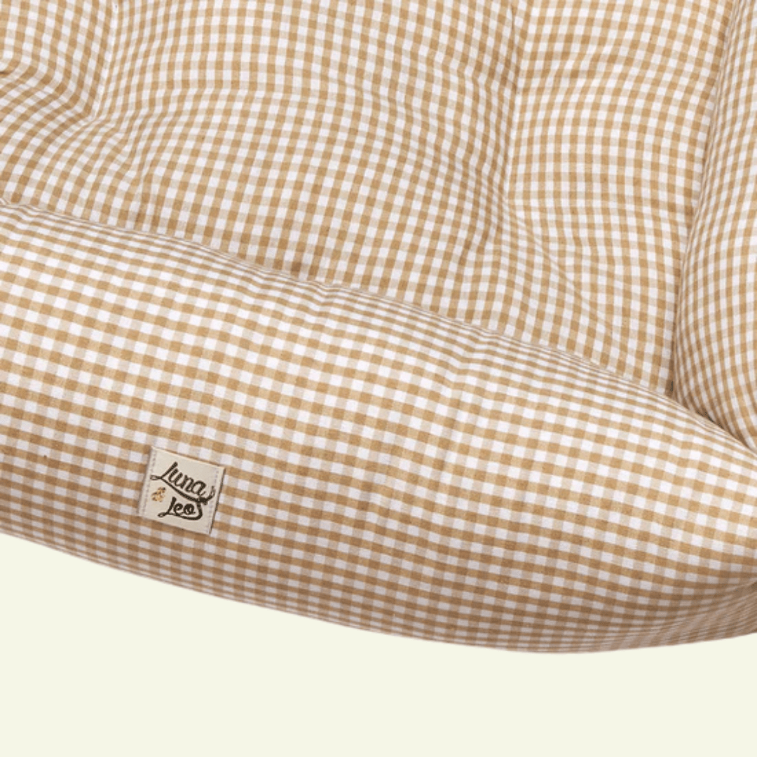Vichy | Panier en coton déhoussable - fabrication artisanale - Jean - Poil - Vert