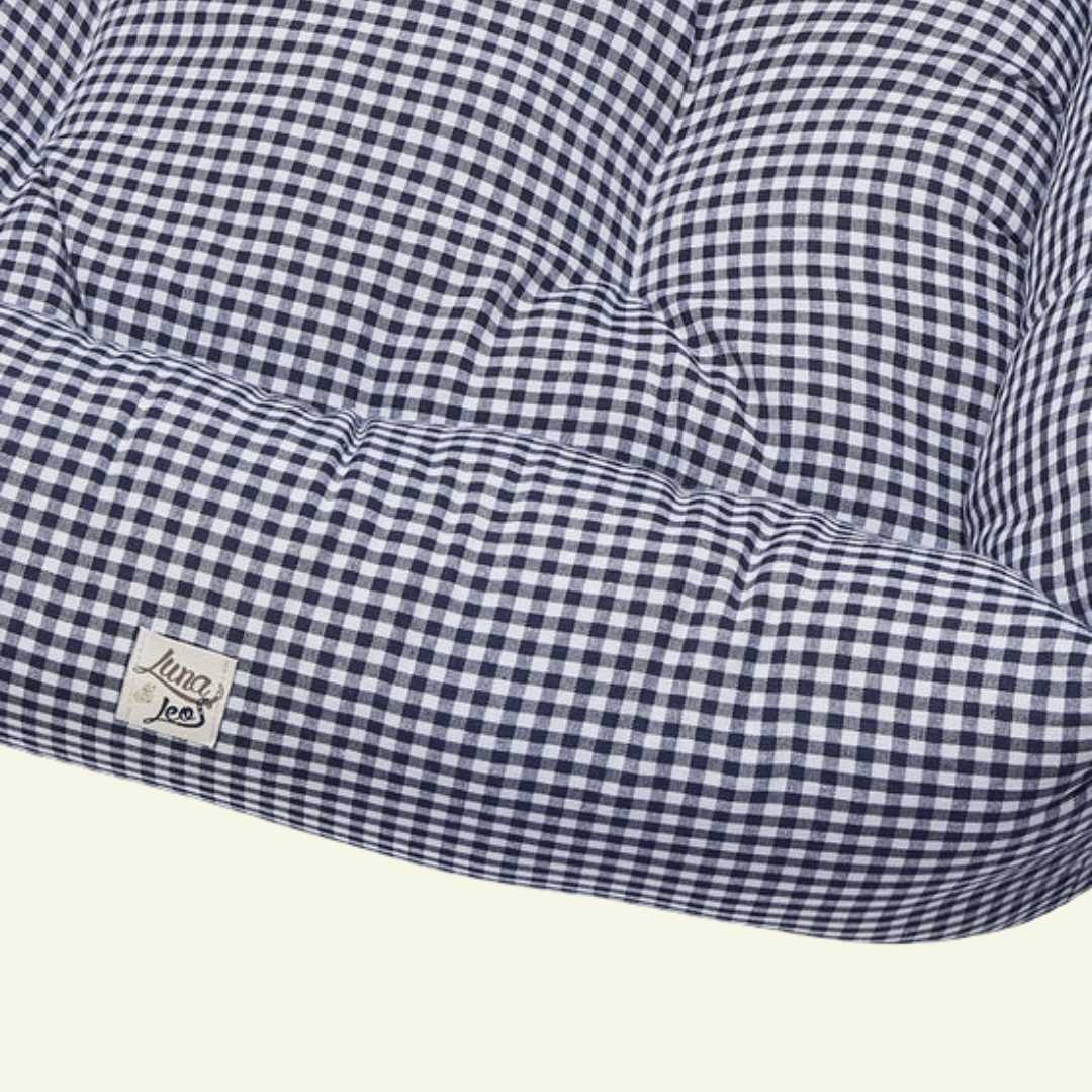 Vichy | Panier en coton déhoussable - fabrication artisanale - Jean - Poil - Vert