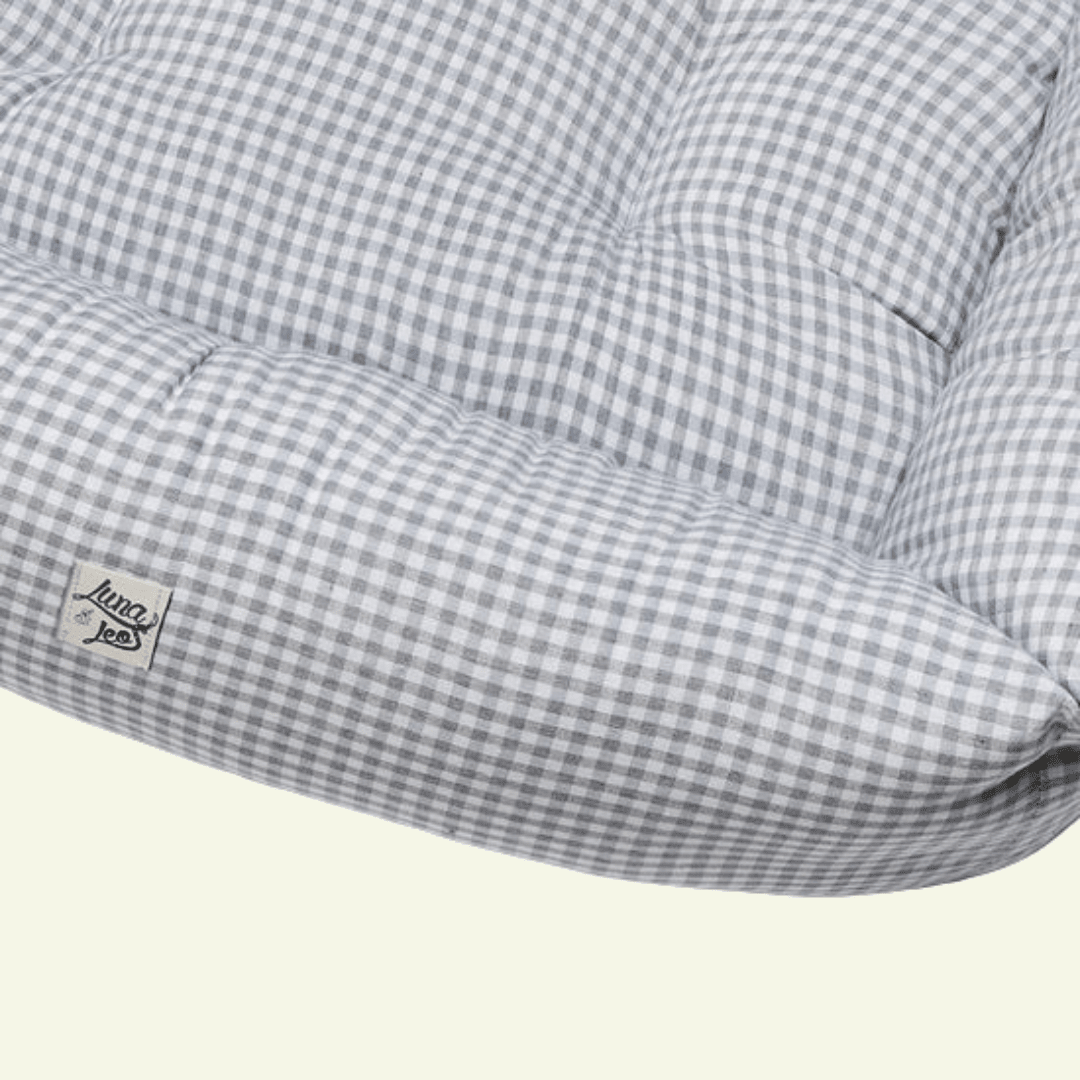 Vichy | Panier en coton déhoussable - fabrication artisanale - Jean - Poil - Vert