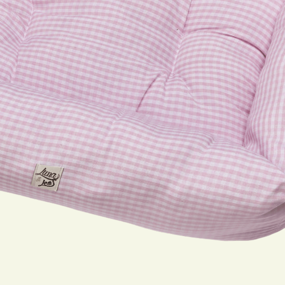 Vichy | Panier en coton déhoussable - fabrication artisanale - Jean - Poil - Vert