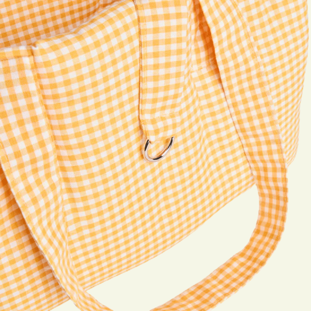 Vichy | Sac de transport en coton - fabrication artisanale - Jean - Poil - Orange