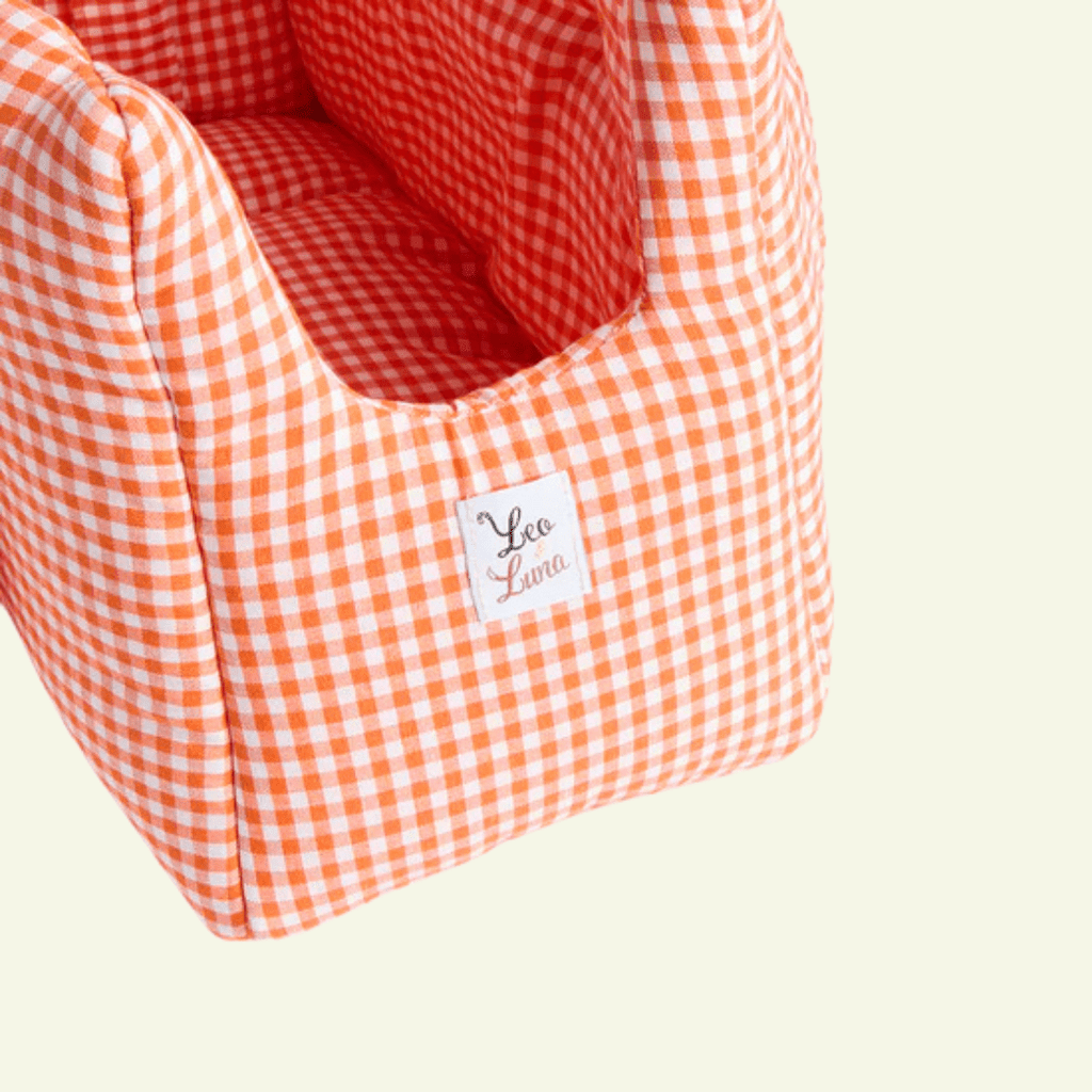 Vichy | Sac de transport en coton - fabrication artisanale - Jean - Poil - Orange