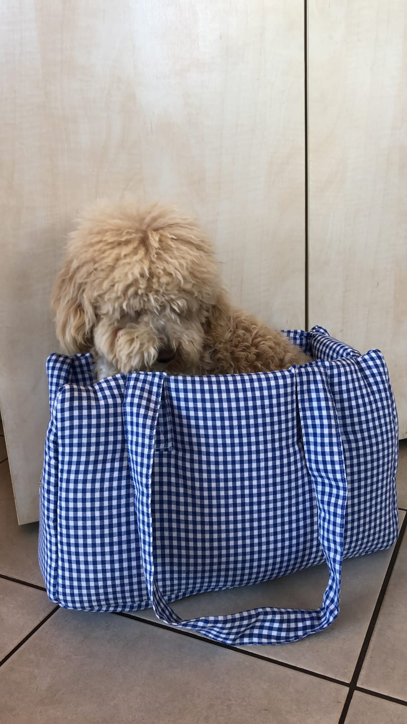 Vichy | Sac de transport en coton - fabrication artisanale - Jean - Poil - Rose