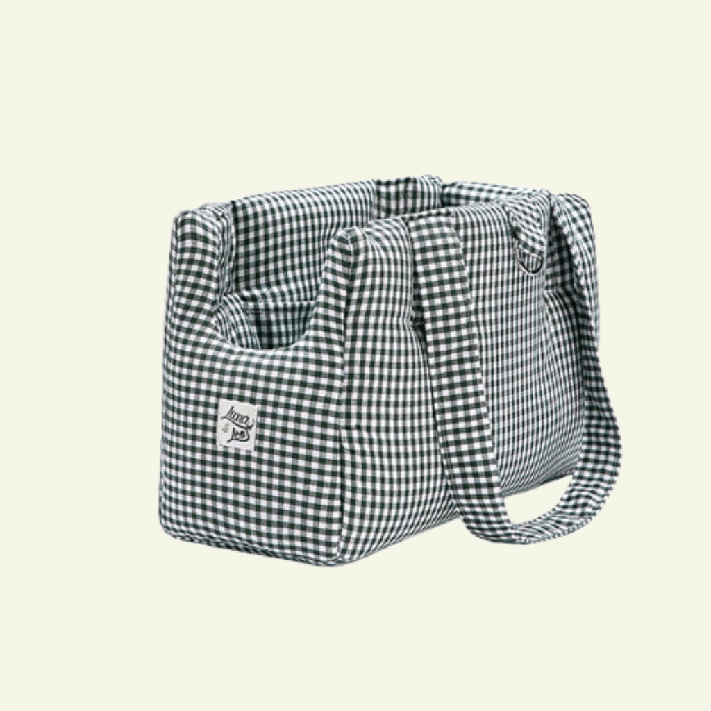 Vichy | Sac de transport en coton - fabrication artisanale - Jean - Poil - Vert