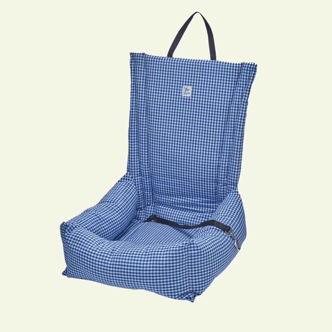 Vichy | Siège auto pour chien et chat - fabrication artisanale italienne (11 coloris) - Jean - Poil - Bleu
