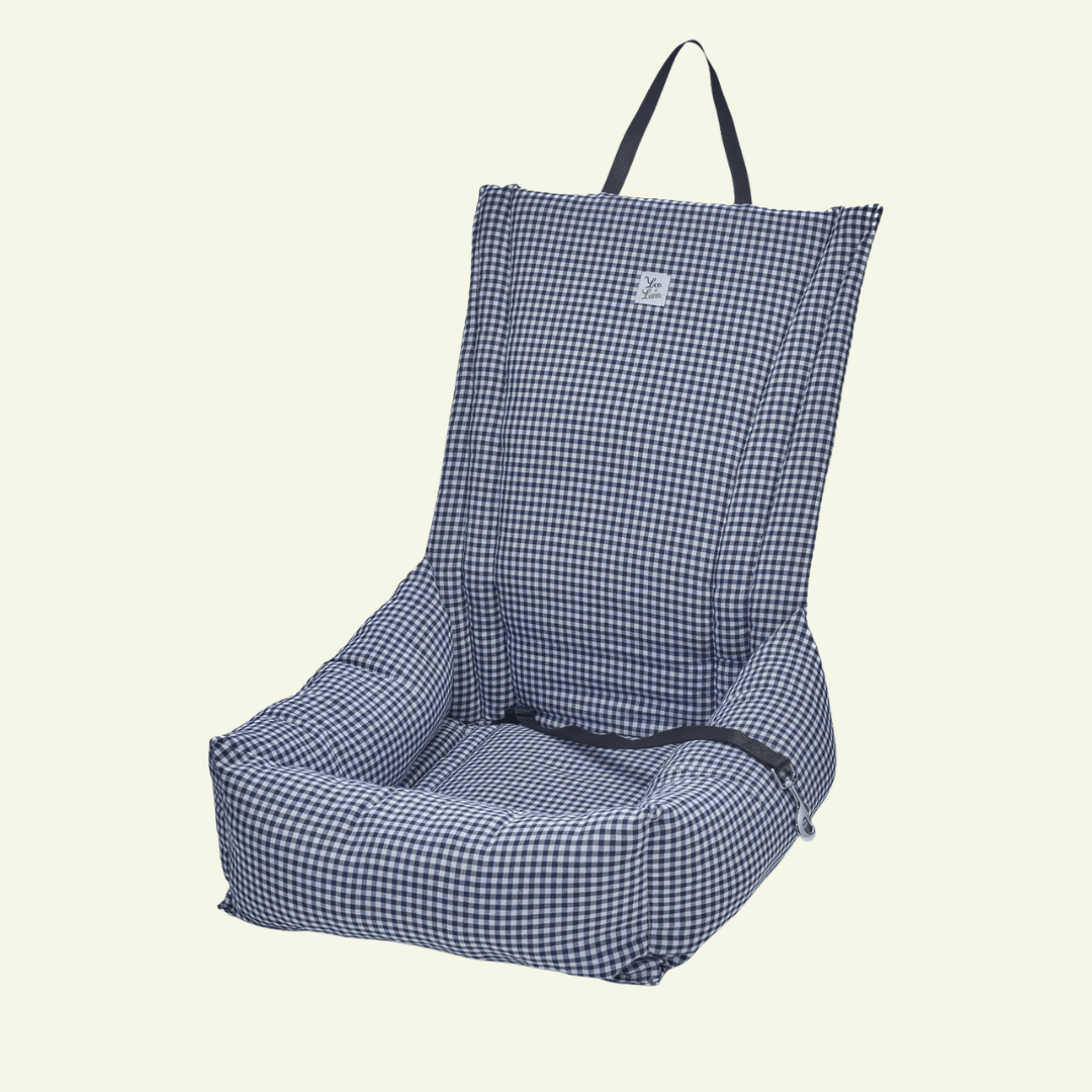 Vichy | Siège auto pour chien et chat - fabrication artisanale italienne (11 coloris) - Jean - Poil - Bleu marine