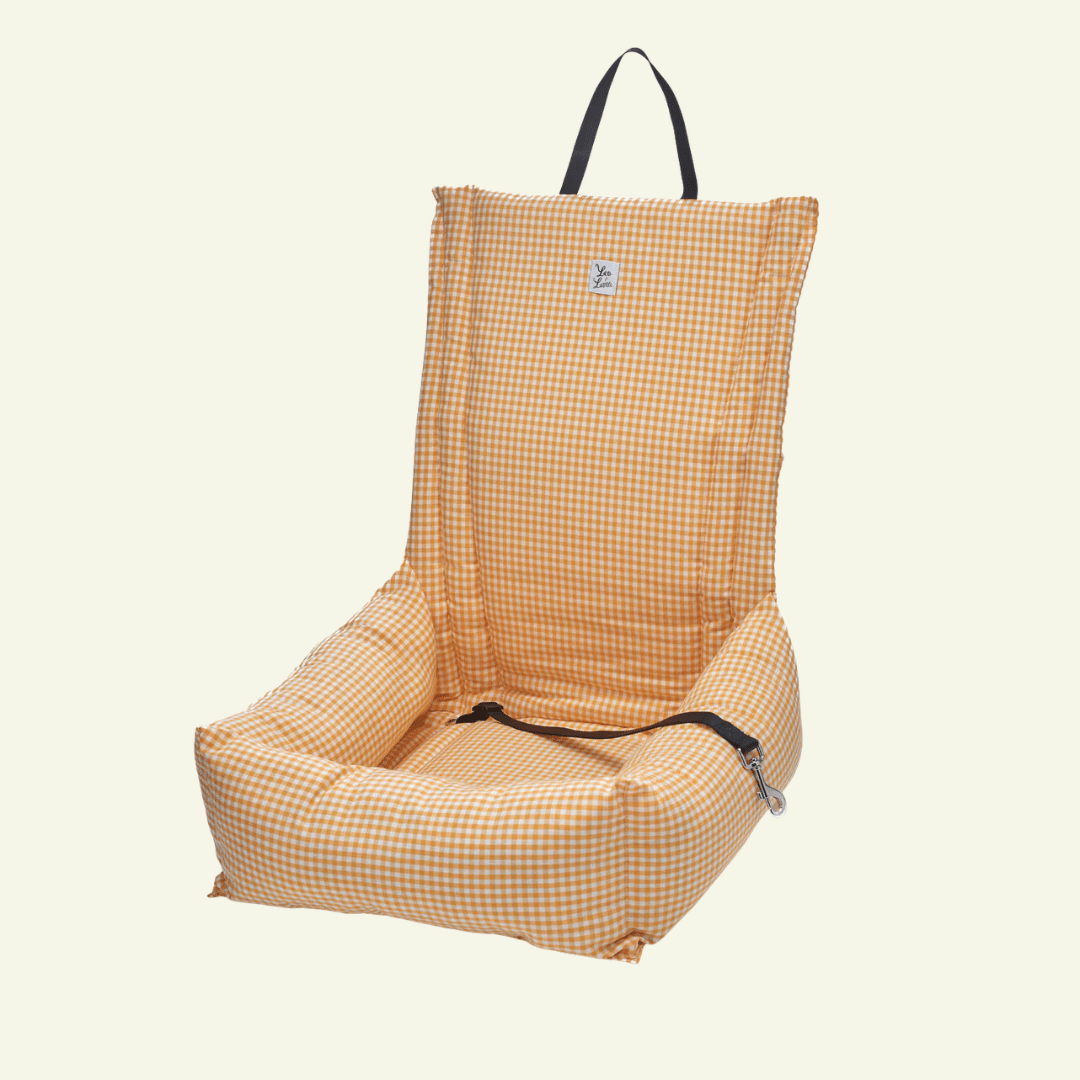 Vichy | Siège auto pour chien et chat - fabrication artisanale italienne (11 coloris) - Jean - Poil - Jaune
