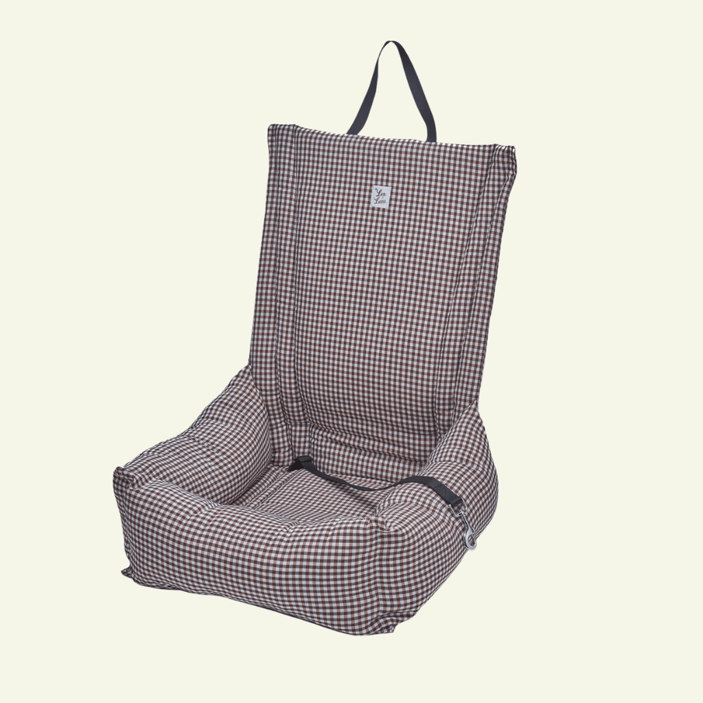 Vichy | Siège auto pour chien et chat - fabrication artisanale italienne (11 coloris) - Jean - Poil - Marron