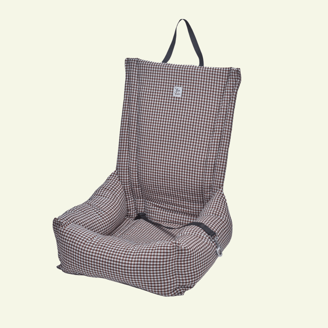 Vichy | Siège auto pour chien et chat - fabrication artisanale italienne (11 coloris) - Jean - Poil - Marron