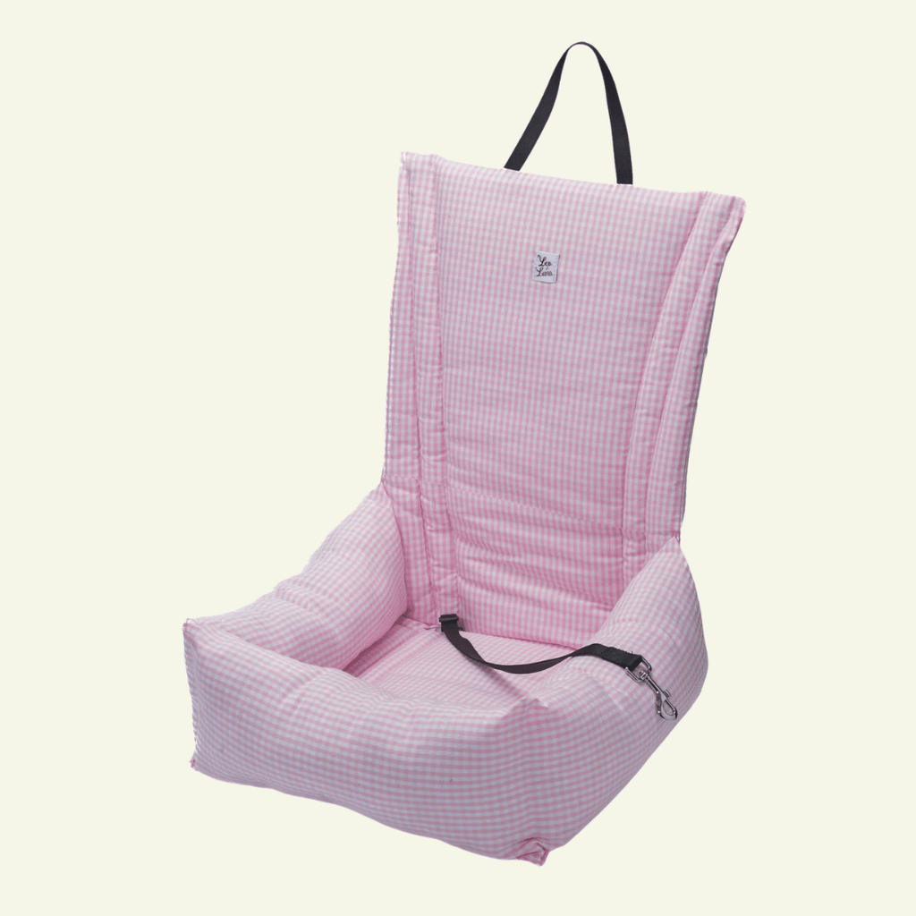 Vichy | Siège auto pour chien et chat - fabrication artisanale italienne (11 coloris) - Jean - Poil - Rose