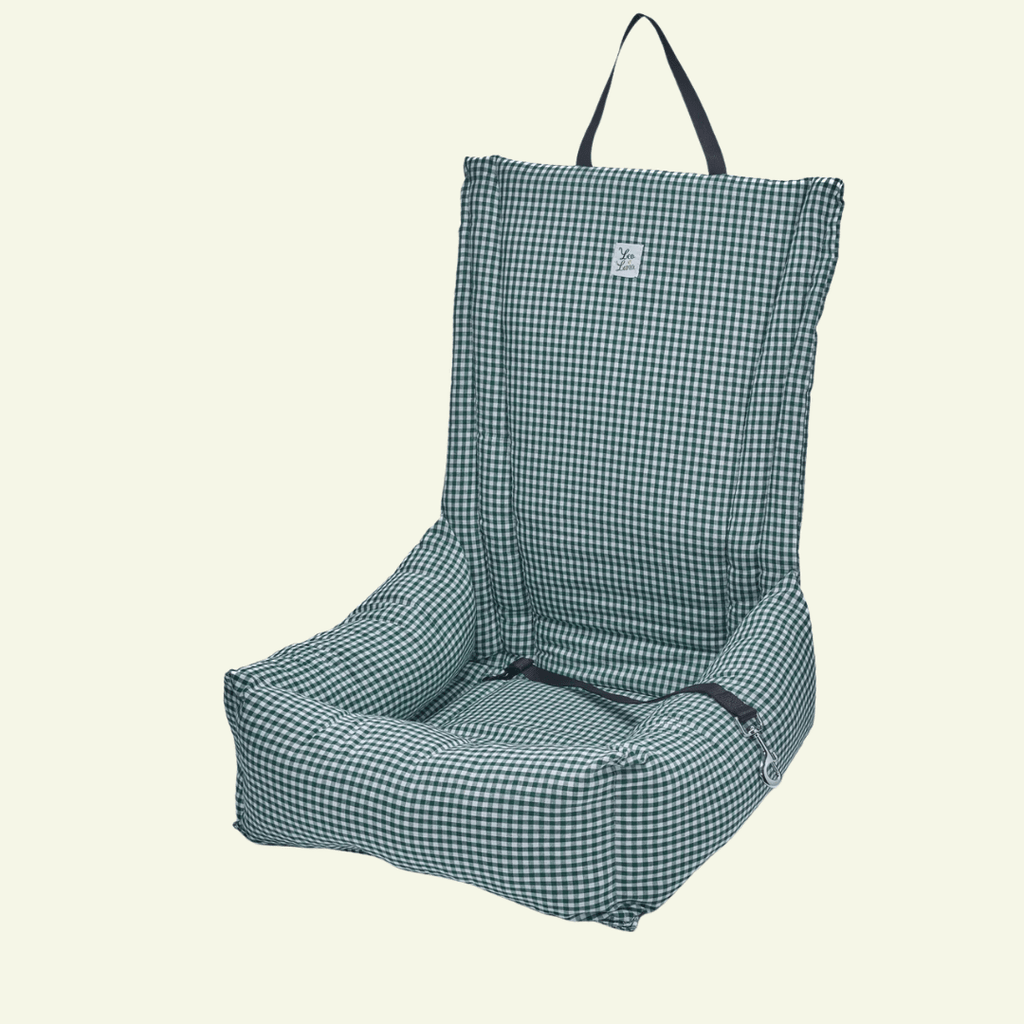 Vichy | Siège auto pour chien et chat - fabrication artisanale italienne (11 coloris) - Jean - Poil - Vert