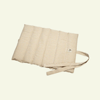 Vichy | Tapis de voyage enroulable - fabrication artisanale - Jean - Poil - Beige