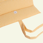 Vichy | Tapis de voyage enroulable - fabrication artisanale - Jean - Poil - Bleu ciel