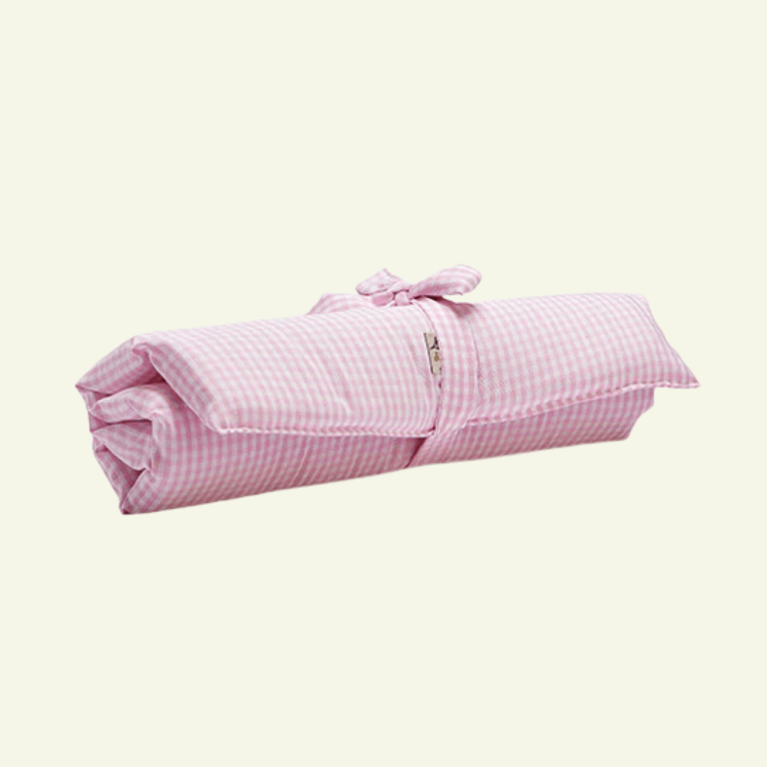Vichy | Tapis de voyage enroulable - fabrication artisanale - Jean - Poil - Rouge