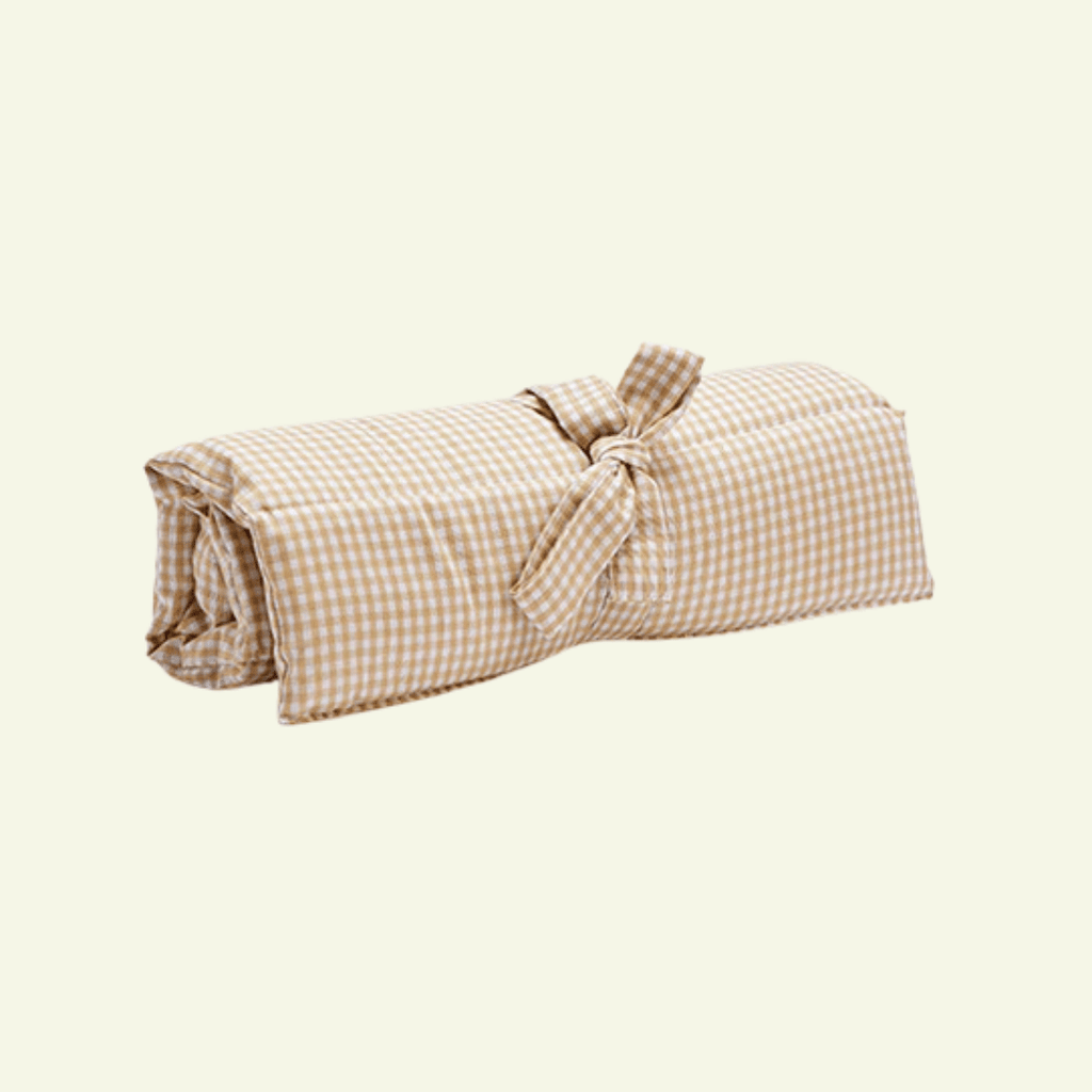 Vichy | Tapis de voyage enroulable - fabrication artisanale - Jean - Poil - Rouge
