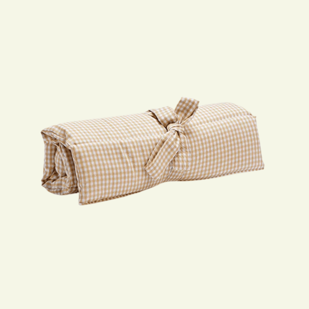 Vichy | Tapis de voyage enroulable - fabrication artisanale - Jean - Poil - Rouge